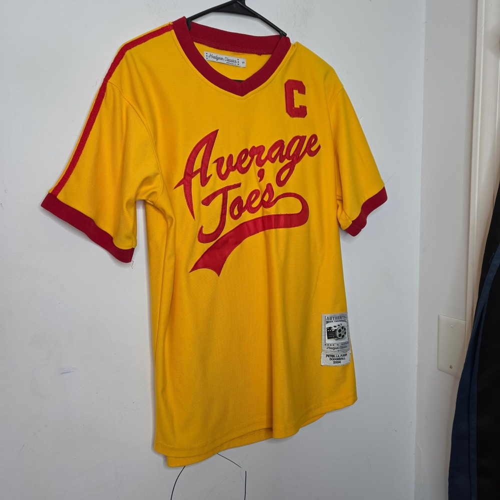 Headgear Classics Dodgeball Average Joes La Fleur 16 Jersey Yellow Mens Small